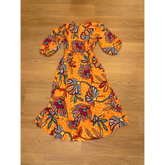 Tabitha Brown orange floral robe size XS - Picture 3 of 5